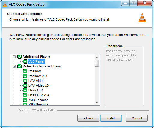 Click to view Latest VLC Codec Pack 3.1.2 screenshot